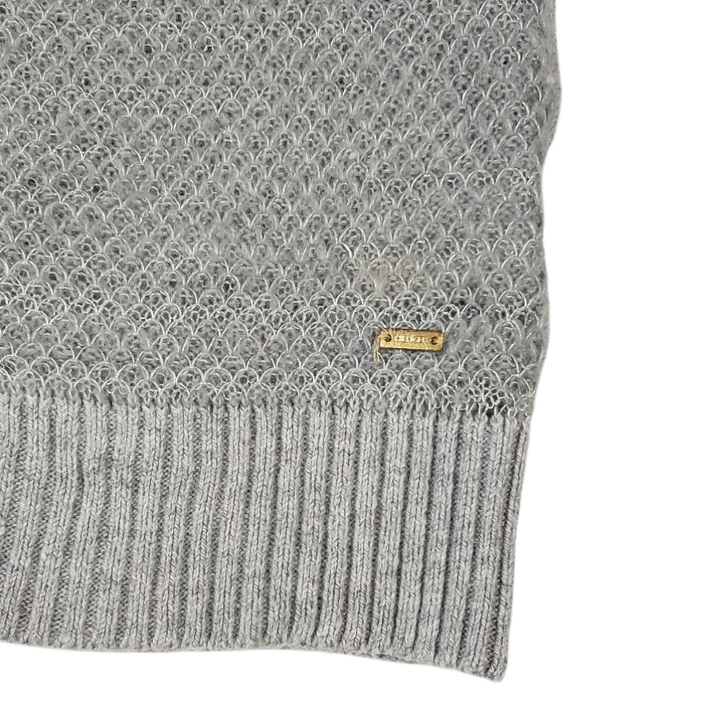 Tommy Hilfiger Light Gray Wool Blend Sweater Size Large Raglan Sleeve Semi-Sheer - Picture 7 of 12